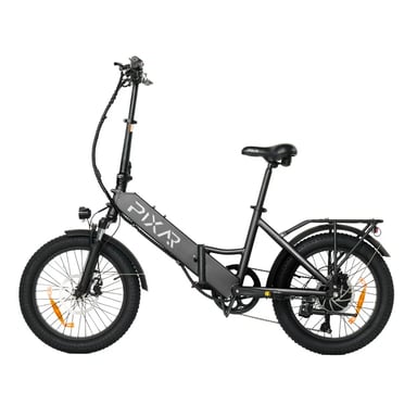 Bicicletta Elettrica PIXAR Wind | Velocità Massima 25 km/h | Autonomia 35 km | Motore 500W | Batteria 48V 10.4Ah | Pnei da 20 PolliciT | Grigio