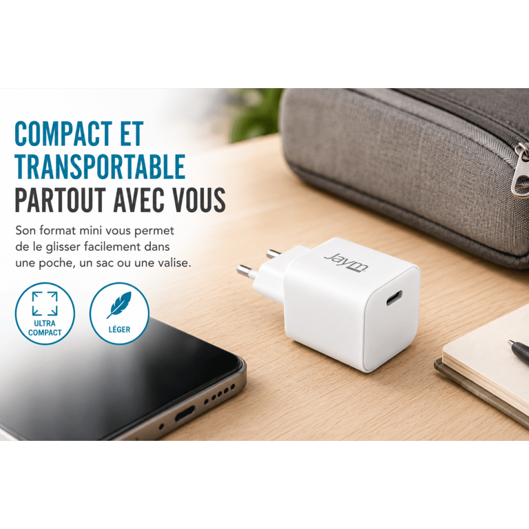 Jaym Chargeur USB C Compact & Rapide PD Et PPS *certifié GRS* Neuf - vue 3