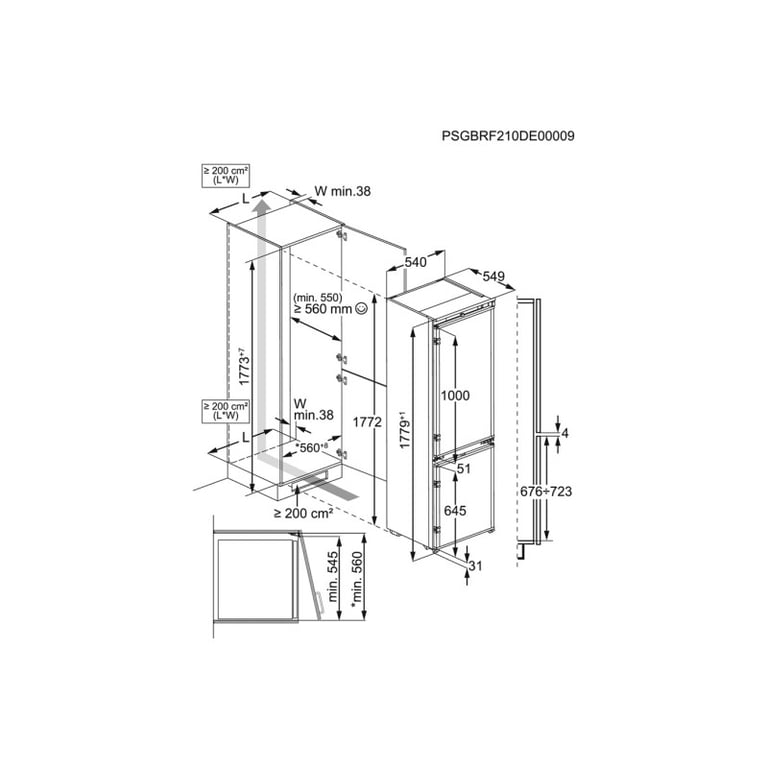 Réfrigérateur Congélateur Encastrable Electrolux ENT6NE18S – 257 L, No Frost, 35 dB - vue 2