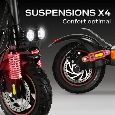 Trottinette électrique EBOOST GO – 50 km d'autonomie, vitesse max 25 km/h, roues 10 pouces offroad