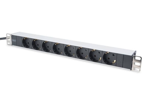 Digitus Bloc multiprise avec profilé en aluminium, prise électrique à contact de protection avec 8 sorties, connecteur à contact de protection pour câ - Neuf