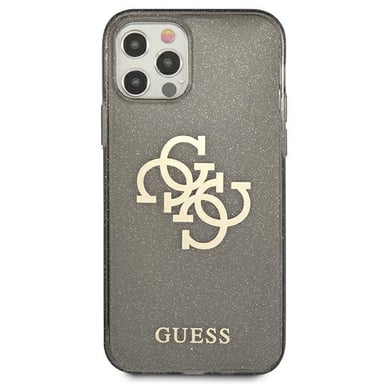 Funda Guess para iPhone 12 Pro Max 6.7'' Negro Glitter 4G Logo Grande