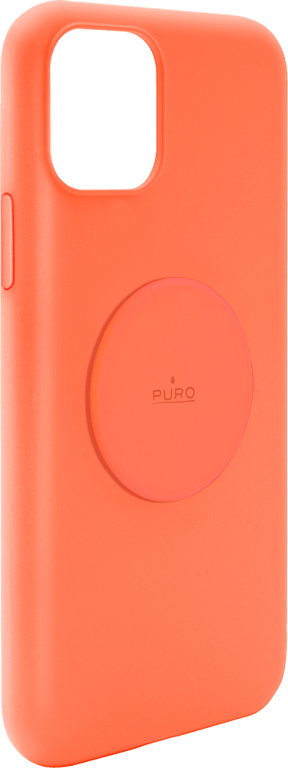 Coque Silicone Icon aimantée Orange Fluo pour iPhone 11 Puro - Puro