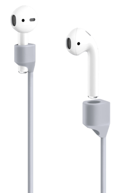 Cinturino in morbido silicone gel con clip magnetica per AirPods/ AirPods Pro, grigio siderale