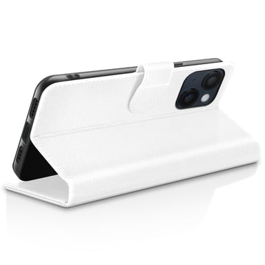 Zanaé Funda tipo cartera para iPhone 14 con soporte y lengüeta magnética Blanco