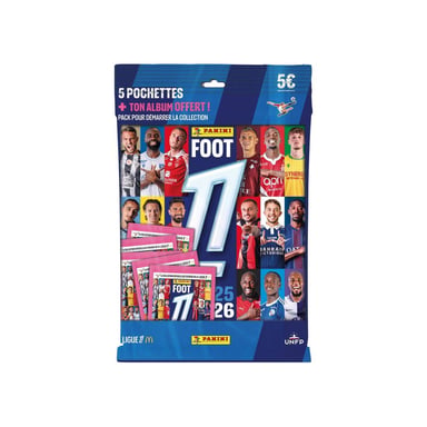 Starter pack PANINI PANINI FOOT 2025-2026 Ligue 1 McDonald's Album 96 pages + 5 pochettes (35 stickers) Rose - Neuf