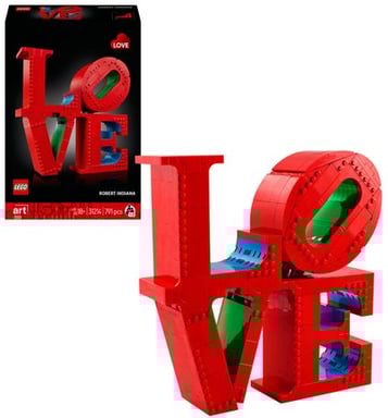 LEGO Art 31214 Scultura LOVE Pop Art Rosso Blu Verde - Modello da Costruire e Esposizione