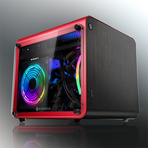 Raijintek METIS EVO TG Mini ITX Gehäuse Tempered Glass rot - vue 9