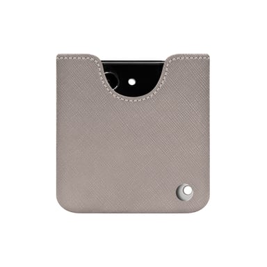 Pochette cuir Samsung Galaxy Z Flip5 -  - Gris - Cuir saffiano
