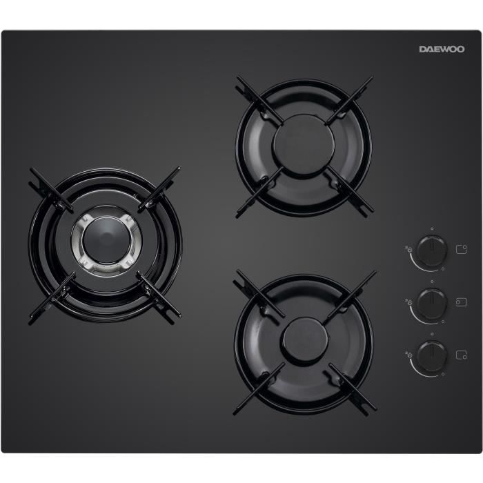 Plaque de cuisson à gaz DAEWOO 3 foyers 60 cm BH6GKR21BNL - vue 2