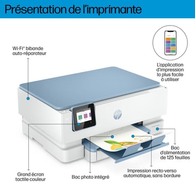 Stampante HP ENVY HP Inspire 7221e All-in-One, a colori, per la casa e l'ufficio, stampa, copia, scansione, wireless; HP+; idoneità all'inchiostro istantaneo HP; scansione in PDF