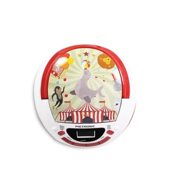 METRONIC 477145 Radio CD infantil estilo circo - rojo y blanco