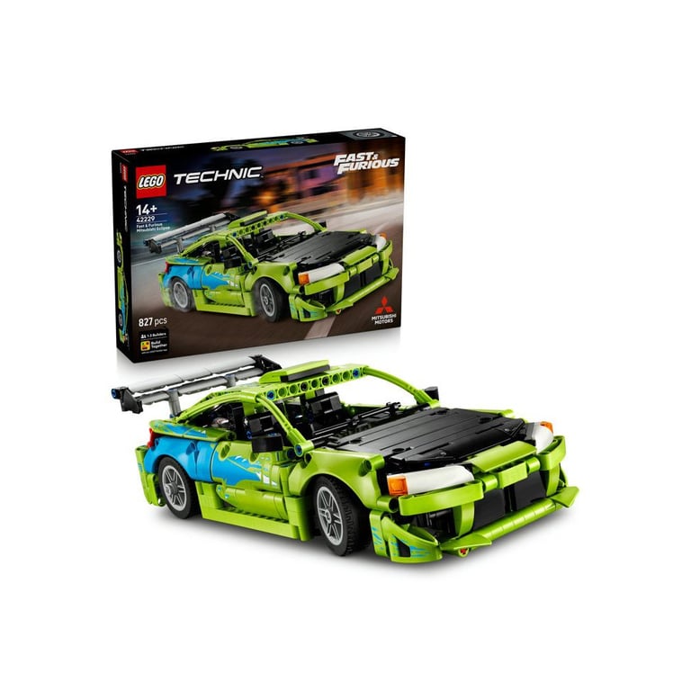 LEGO Technic 42229 Mitsubishi Eclipse Fast and Furious 827 pièces Noir/Blanc - Neuf
