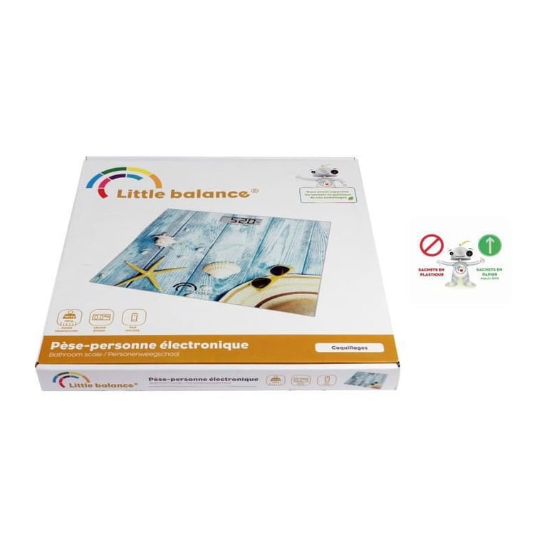 Pèse personne électronique LITTLE BALANCE 8334 Design Coquillages 180 kg / 100 g - vue 3