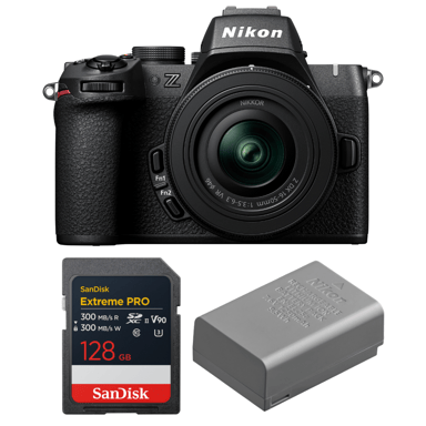 Cámara híbrida Nikon Z50 II + 16-50mm f/3.5-6.3 VR + 1 SanDisk 128GB Extreme PRO UHS-II + Nikon EN-EL25a + Ebook ''20 consejos para fotos que impactan''