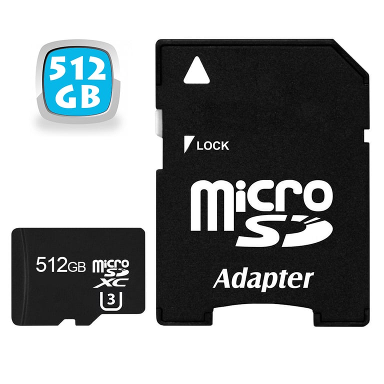 Carte Micro SD 512 Go Classe U3 Mémoire à Transfert Rapide