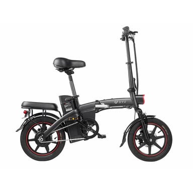 Bicicleta Eléctrica DYU A5 14'' - Motor 350W Batería 48V7.5Ah Alcance 40KM Frenos de Disco - Negro