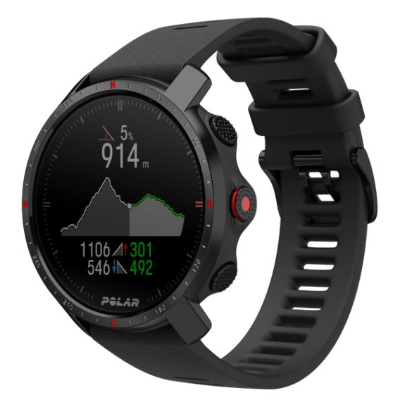 Polar Grit X Pro Titan Montre De Sport Avec Bracelet Cuir Perforé Taille Du Bracelet : / Affichage 1.2 Bluetooth 41 G - vue 2