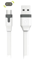 Tab Cable Plat Charge & Synchro 2.4A Usb/Micro-Usb 1M Blanc