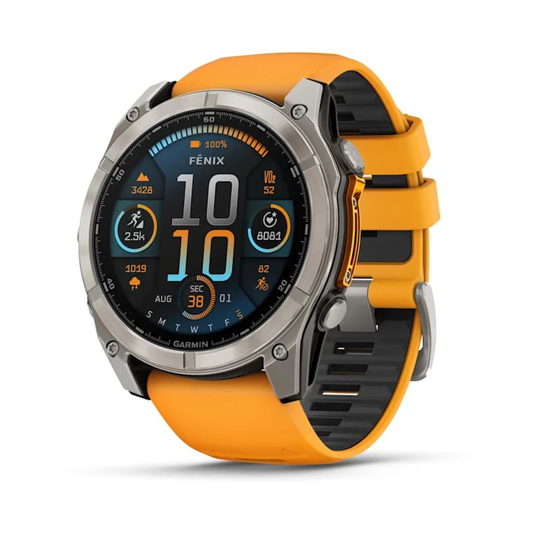 Garmin Fenix 8 3,56 cm (1.4 ) AMOLED 51 mm Numérique 454 x 454 pixels Écran tactile Titane Wifi GPS (satellite) - Neuf