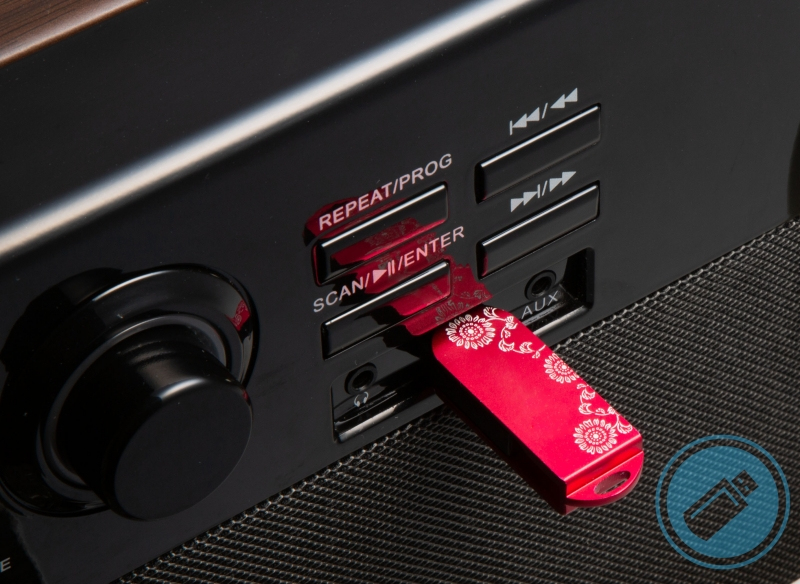 Technaxx TX-137 Tourne-disque entraîné par courroie Noir, Bois Semi-automatique - vue 2