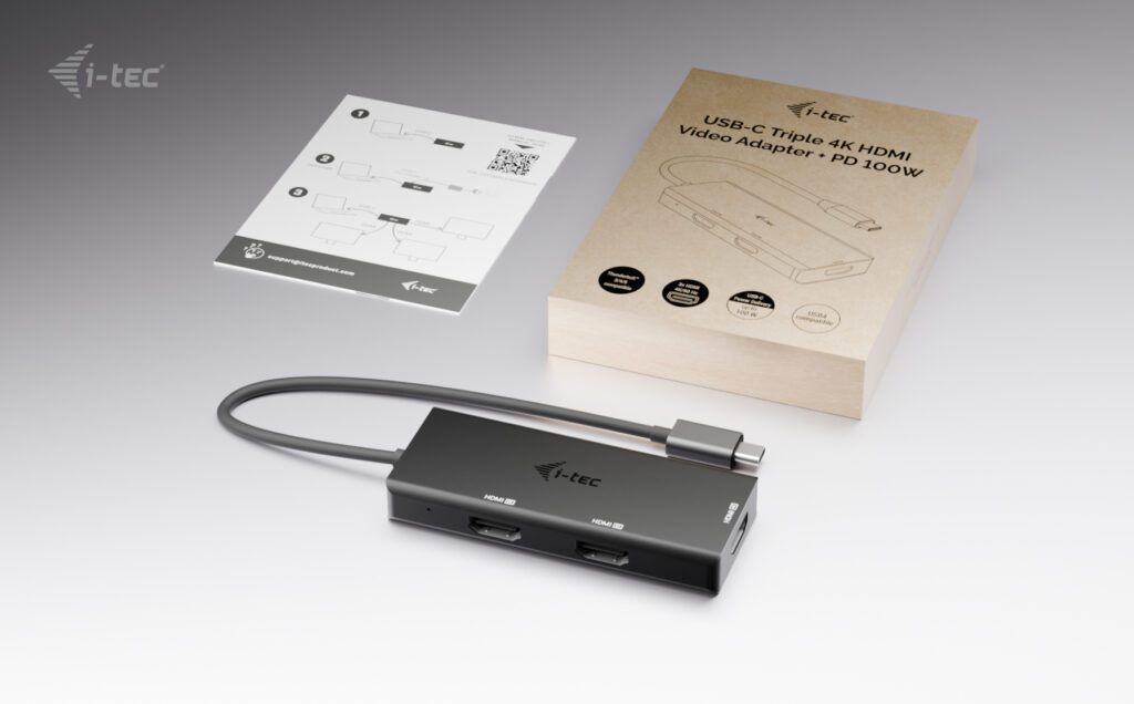 i tec USB C Triple 4K HDMI Video Adapter Power Delivery Neuf - vue 3