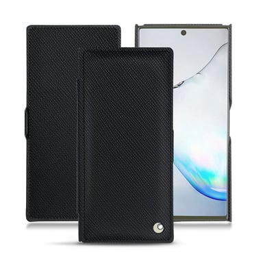 Funda de piel Samsung Galaxy Note10 - Solapa horizontal - Negro - Piel saffiano