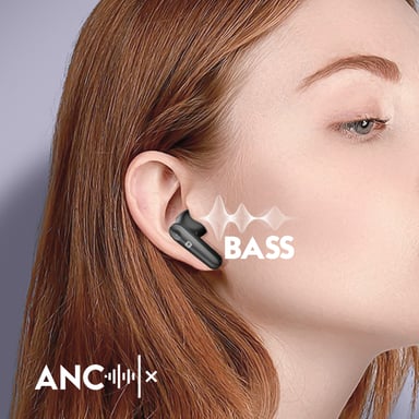 Swissten Auriculares TWS à Reducción de ruido + 35h de duración de la batería Negro