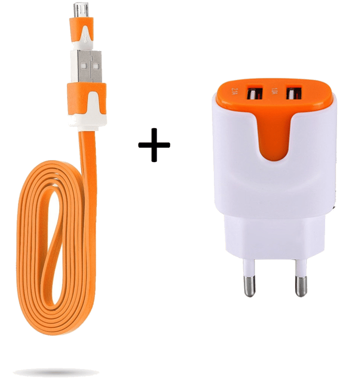 Pack Chargeur pour Manette Playstation 4 PS4 Smartphone Micro USB (Cable Noodle 1m Chargeur + Double