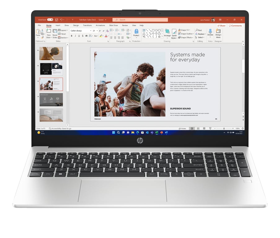 HP 255 15.6 G10 AMD Ryzen™ 5 7530U Ordinateur Portable 39,6 Cm (15.6 ) Full Hd 16 Go Ddr4-Sdram 512 Go SSD Wi-Fi 6 (802.11Ax) Windows 11 Home Argent