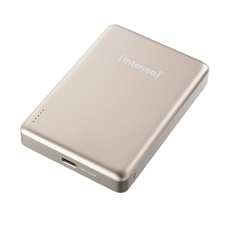 Intenso Batterie Externe Magnétique MW10000 10000 mAh – Compatible MagSafe Charge Sans Fil USB C PD Pour iPhone & Android – Testée en Allemagne – Champagne Neuf