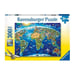 Puzzle XXL 300 piezas - Mapa de los monumentos del mundo para niños
