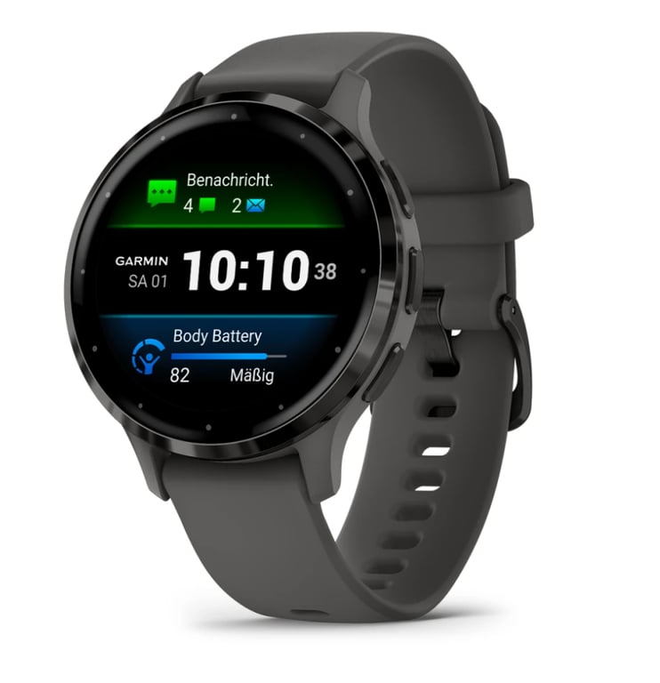 Garmin Venu 3S 3,05 cm (1.2 ) AMOLED 41 mm Numérique 390 x 390 pixels Écran tactile Gris Wifi GPS (satellite) - Neuf