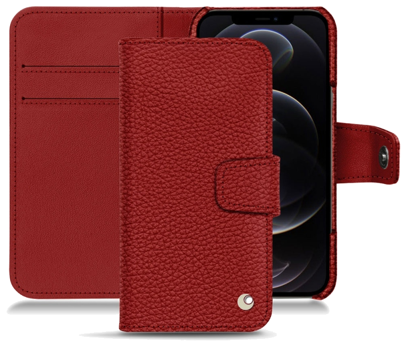Housse cuir Apple iPhone 12 Pro Max - Rabat horizontal portefeuilleRouge