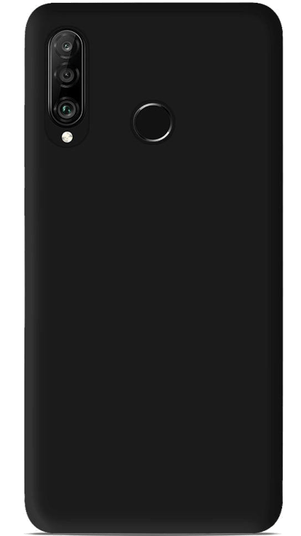Coque silicone unie compatible Mat Noir Huawei P30 Lite