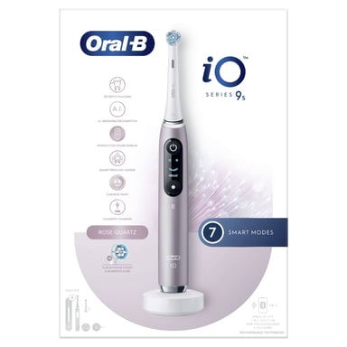Spazzolino rotante oscillante per adulti Oral-B iO 9S Rosa, Bianco
