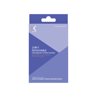 Bandoulière détachable et support 2-en-1 pour Apple iPhone 7/8/SE 2020/SE 2022, Violet Lilas