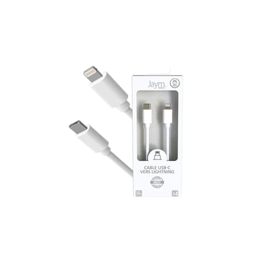 Câble USB-C vers Lightning 3A - 1,5 mètres - Collection POP - Blanc
