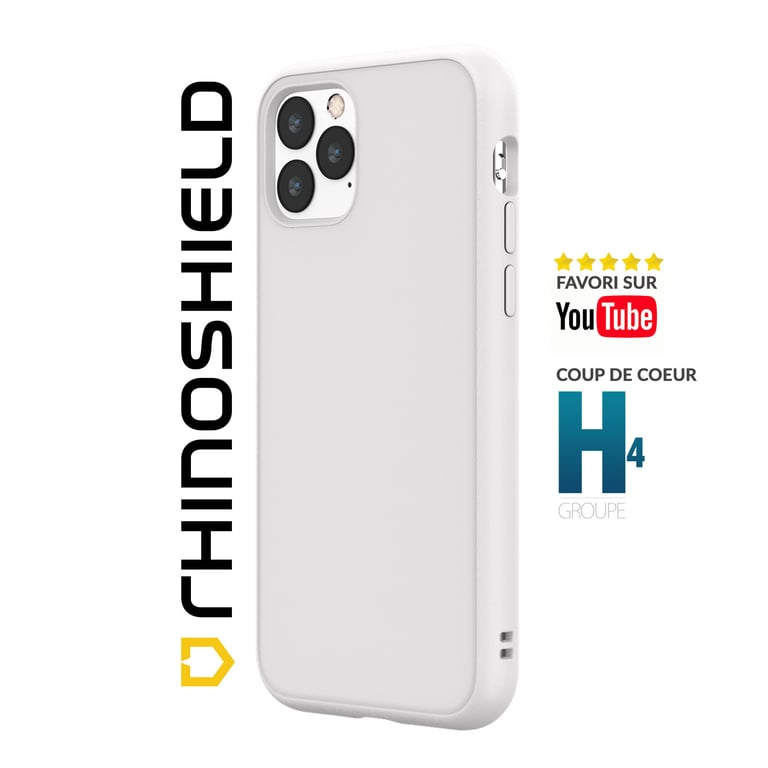 RhinoShield Coque Compatible avec [iPhone 13 Pro Max] SolidSuit - Housse Fine avec Technologie Absorption des Chocs & Finition Premium - Blanc Classic