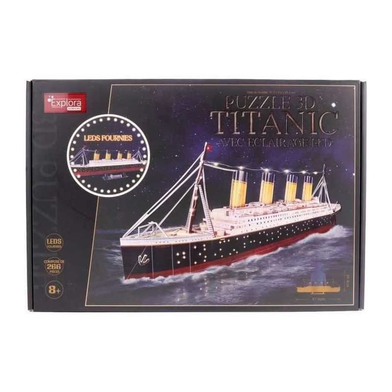 Puzzle 3D lumineux Bateau Titanic Jeu de construction EXPLORA 266 pièces Dès - vue 3