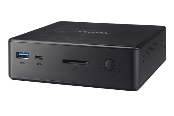 Shuttle Nano PC NC10U7 , Intel i7-8565U, 1x HDMI, 1x DP, 1x 2,5'', 1x M.2, 1x LAN, 1x COM, WiFi, funzionamento 24/7, attacchi VESA