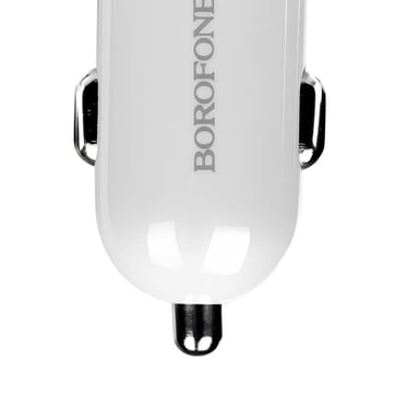 Borofone Cargador de coche rápido con 2 puertos USB 5V/2.1A Blanco