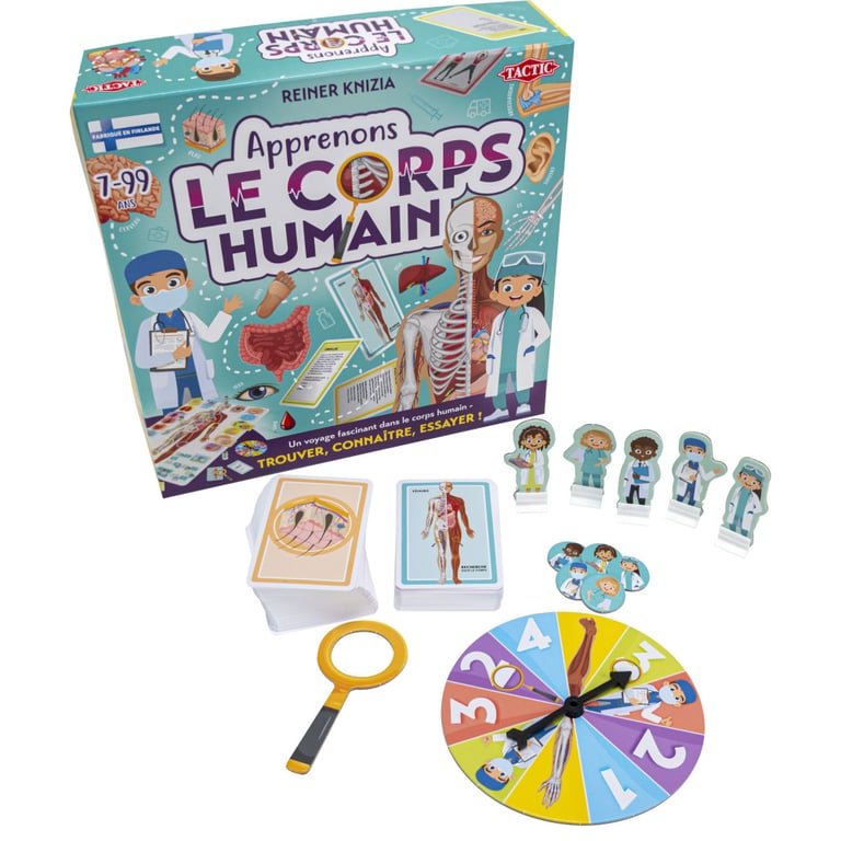 Jeu de société éducatif Tactic Apprenons le corps humain 7+ Anatomie coloré jaune Neuf - vue 3