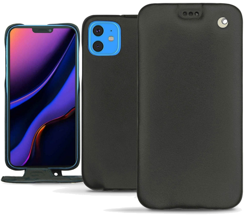 Housse cuir Apple iPhone 11 - Rabat verticalNoir