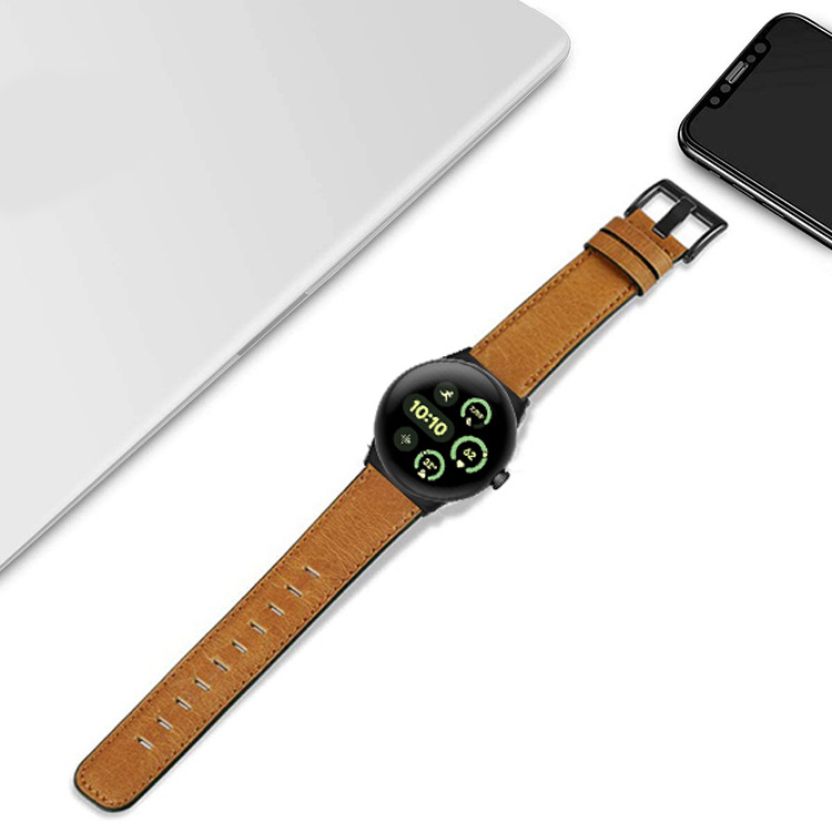 INF Bracelet de montre en cuir véritable pour Google Pixel Watch 3 (45 mm) Marron - vue 4