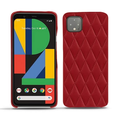 Coque cuir Google Pixel 4 XL - Coque arrière - Rouge - Cuir lisse couture