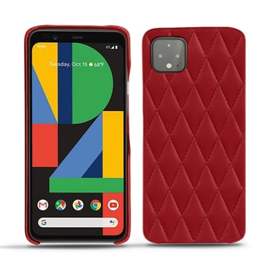 Coque cuir Google Pixel 4 -  - Rouge - Cuir lisse couture