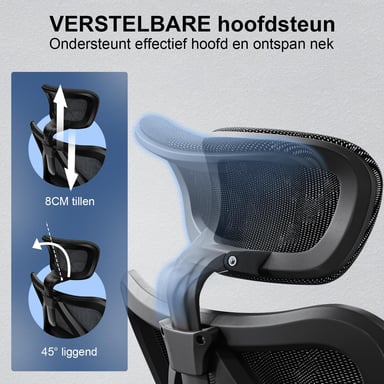 Chaise ergonomique SIHOO M57 - Accoudoirs 3D, support lombaire réglable, Mesh haute qualité - 150 kg max - Noir