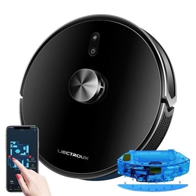 Robot aspirateur laveur LIECTROUX X6 LDS/SLAM 4000Pa WiFi contrôle vocal noir