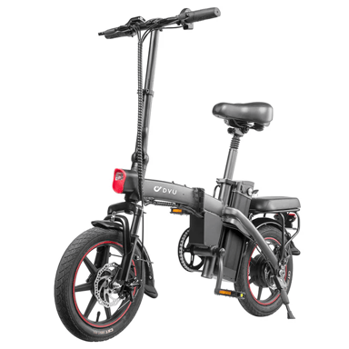 Bici elettrica pieghevole DYU A5, bici elettrica portatile da 14'' con batteria rimovibile da 48 V 7,5 AH, bici elettrica da città regolabile in altezza da 350 W con display LCD